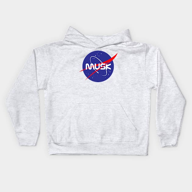 Musk NASA Space Logo Kids Hoodie by Sofiia Golovina